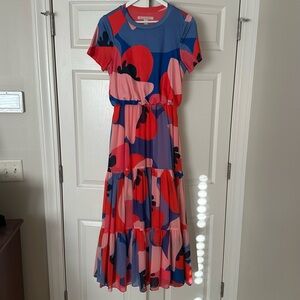 Hutch Bold Floral Print Tiered Dress